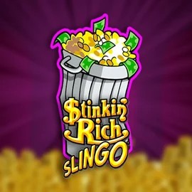 Official Bingo logo: Stinkin Rich Slingo by Slingo at Mega Bingo
